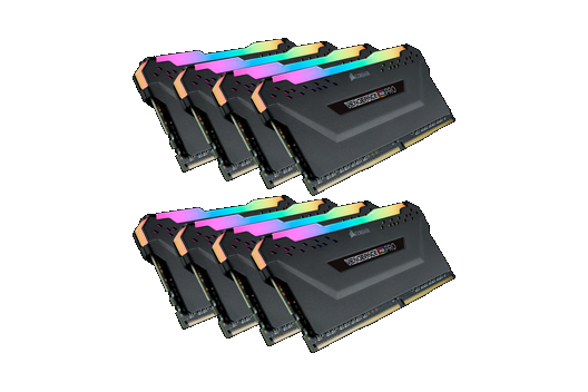 256GB CORSAIR VENGEANCE RGB PRO 3200MHz (8x32GB)